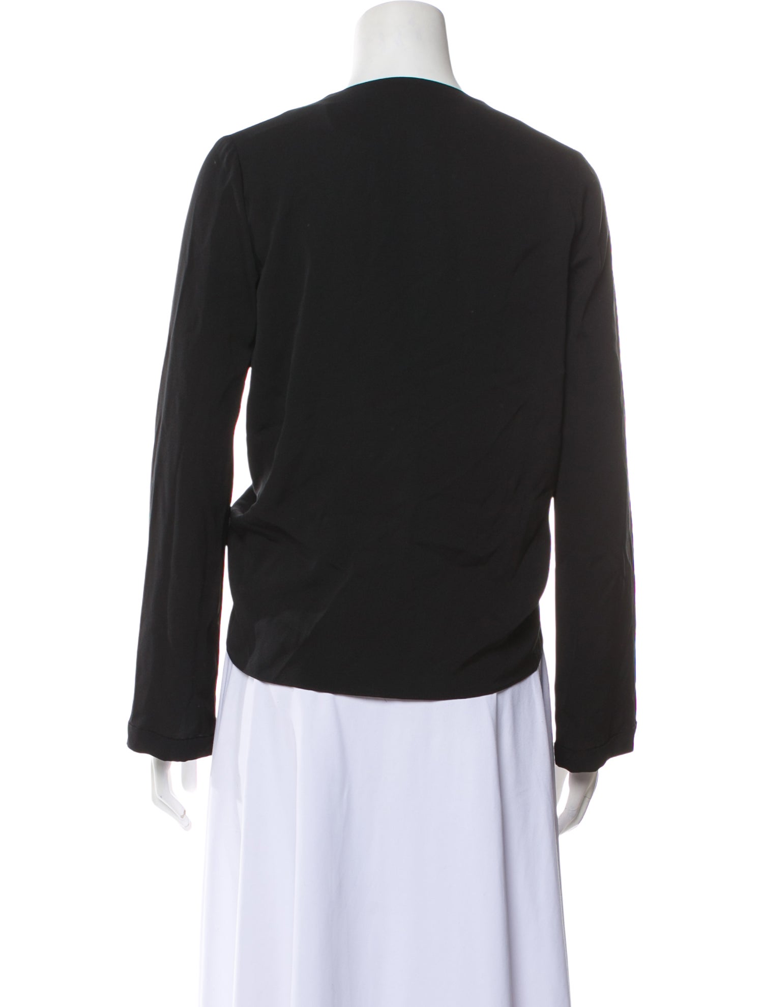Diane von Furstenberg Silk Plunge Neckline Crop Top